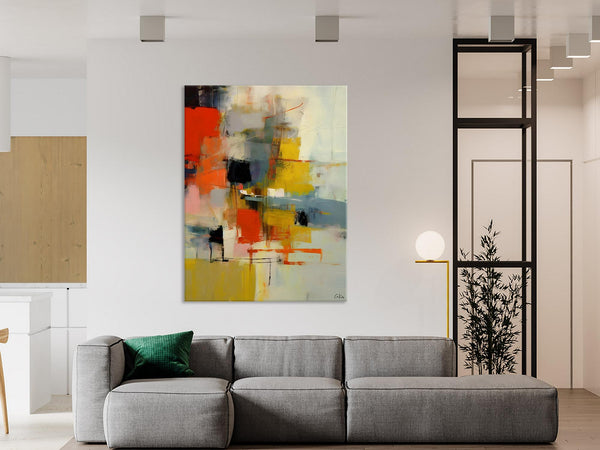 Bedroom Wall Art Ideas, Abstract Canvas Painting, Acrylic Canvas Paintings for Dining Room, Simple Wall Art Ideas, Original Contemporary Paintings-Grace Painting Crafts