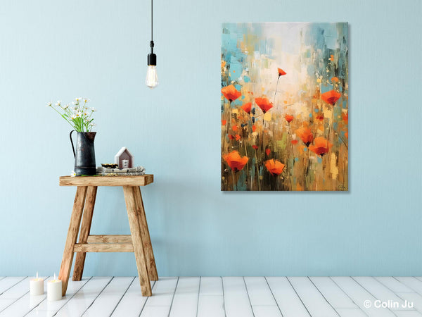 Abstract Flower Painting, Flower Acrylic Painting, Canvas Painting Flower, Original Paintings on Canvas, Modern Acrylic Paintings for Bedroom-Grace Painting Crafts