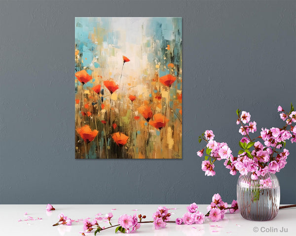 Abstract Flower Painting, Flower Acrylic Painting, Canvas Painting Flower, Original Paintings on Canvas, Modern Acrylic Paintings for Bedroom-Grace Painting Crafts