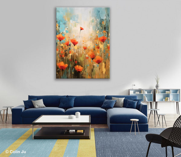 Abstract Flower Painting, Flower Acrylic Painting, Canvas Painting Flower, Original Paintings on Canvas, Modern Acrylic Paintings for Bedroom-Grace Painting Crafts