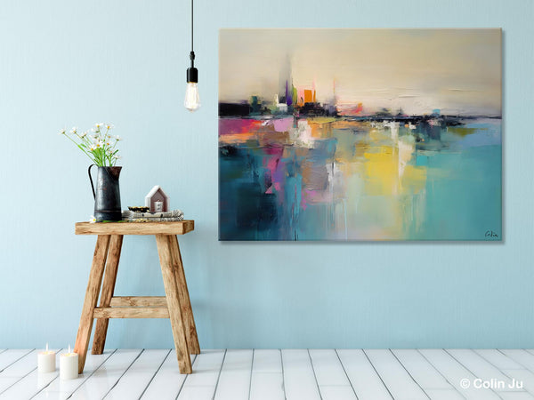 Acrylic Painting on Canvas, Original Landscape Paintings, Landscape Canvas Paintings for Living Room, Extra Large Modern Wall Art Paintings-Grace Painting Crafts