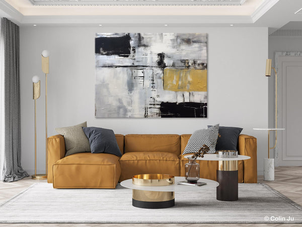 Black Abstract Acrylic Paintings, Large Paintings for Bedroom, Simple Modern Art, Original Canvas Paintings, Contemporary Canvas Paintings-Grace Painting Crafts