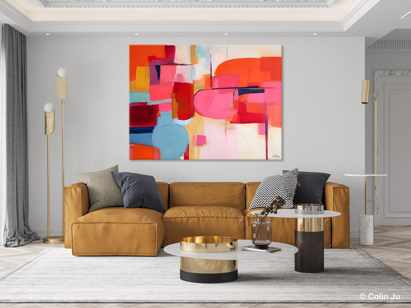 Acrylic Paintings Behind Sofa, Abstract Paintings for Bedroom, Original Hand Painted Canvas Art, Contemporary Canvas Wall Art, Buy Paintings Online-Grace Painting Crafts