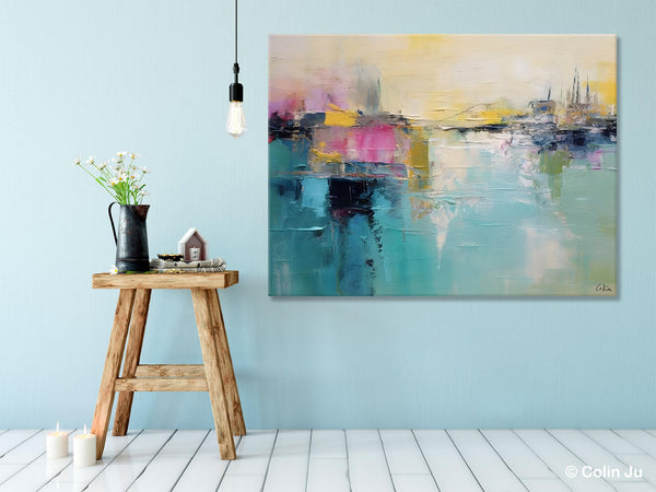 Acrylic Paintings Behind Sofa, Abstract Paintings for Bedroom, Contemporary Canvas Wall Art, Original Hand Painted Canvas Art, Buy Paintings Online-Grace Painting Crafts