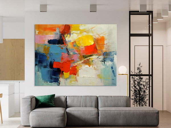 Abstract Acrylic Paintings for Living Room, Original Modern Contemporary Artwork, Buy Paintings Online, Oversized Canvas Artwork-Grace Painting Crafts