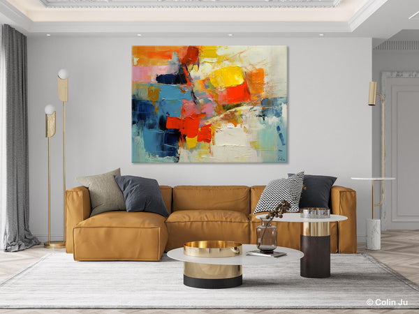 Abstract Acrylic Paintings for Living Room, Original Modern Contemporary Artwork, Buy Paintings Online, Oversized Canvas Artwork-Grace Painting Crafts
