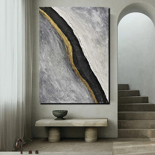 Bedroom Wall Art Ideas, Black Abstract Painting, Acrylic Canvas Paintings for Living Room, Simple Wall Art Ideas, Buy Paintings Online-Grace Painting Crafts