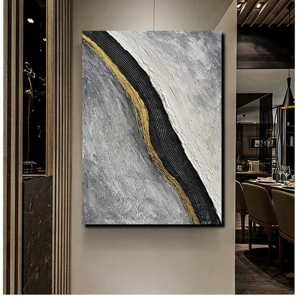 Bedroom Wall Art Ideas, Black Abstract Painting, Acrylic Canvas Paintings for Living Room, Simple Wall Art Ideas, Buy Paintings Online-Grace Painting Crafts