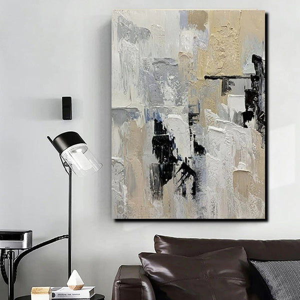 Heavy Texture Painting, Modern Abstract Painting, Simple Wall Art Ideas, Dining Room Abstract Painting, Acrylic Canvas Paintings-Grace Painting Crafts