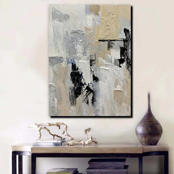 Heavy Texture Painting, Modern Abstract Painting, Simple Wall Art Ideas, Dining Room Abstract Painting, Acrylic Canvas Paintings-Grace Painting Crafts
