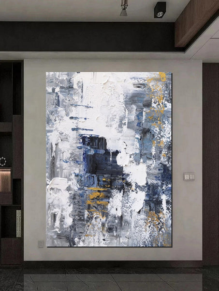 Living Room Abstract Wall Art Ideas, Large Acrylic Canvas Paintings, Large Wall Art Ideas, Impasto Painting, Simple Modern Abstract Painting-Grace Painting Crafts