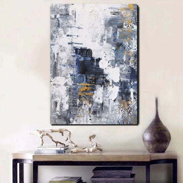 Living Room Abstract Wall Art Ideas, Large Acrylic Canvas Paintings, Large Wall Art Ideas, Impasto Painting, Simple Modern Abstract Painting-Grace Painting Crafts