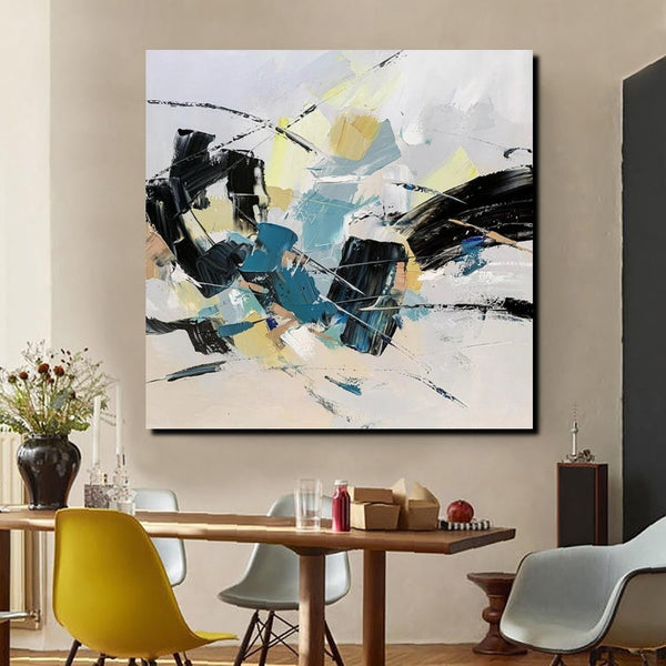 Bedroom Abstract Paintings, Simple Modern Paintings, Abstract Contemporary Art, Large Painting for Sale, Hand Painted Canvas Art-Grace Painting Crafts