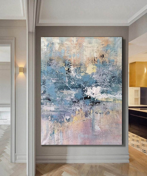 Simple Wall Art Ideas, Heavy Texture Painting, Bedroom Abstract Paintings, Modern Abstract Painting, Large Acrylic Canvas Paintings-Grace Painting Crafts