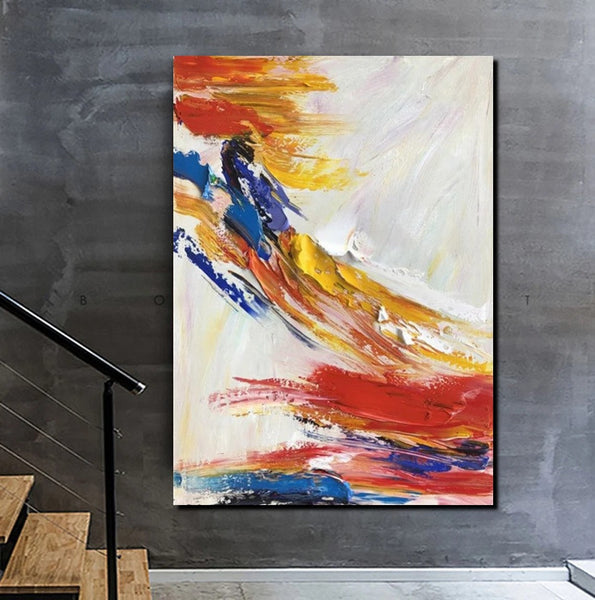 Living Room Wall Art Paintings, Acylic Abstract Paintings Behind Sofa, Large Painting Behind Couch, Buy Abstract Painting Online, Simple Modern Art-Grace Painting Crafts