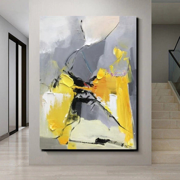 Abstract Paintings Behind Sofa, Acrylic Paintings for Bedroom, Palette Knife Canvas Art, Contemporary Canvas Wall Art, Buy Paintings Online-Grace Painting Crafts