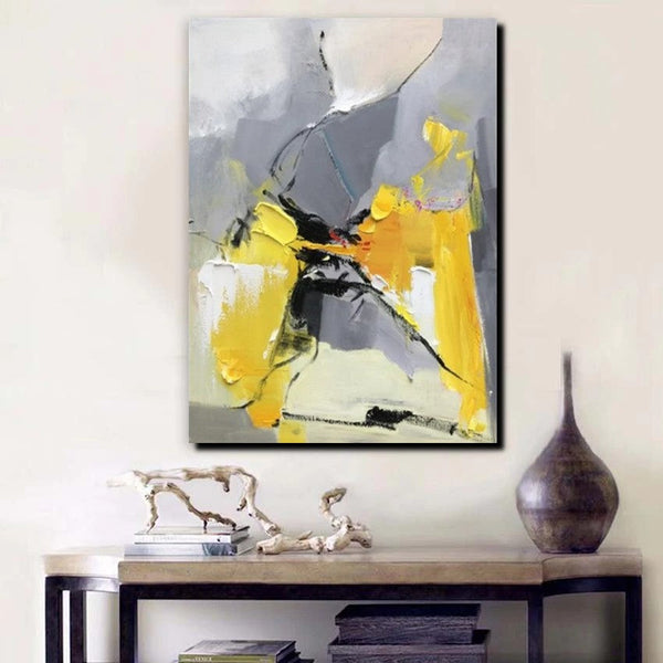 Abstract Paintings Behind Sofa, Acrylic Paintings for Bedroom, Palette Knife Canvas Art, Contemporary Canvas Wall Art, Buy Paintings Online-Grace Painting Crafts