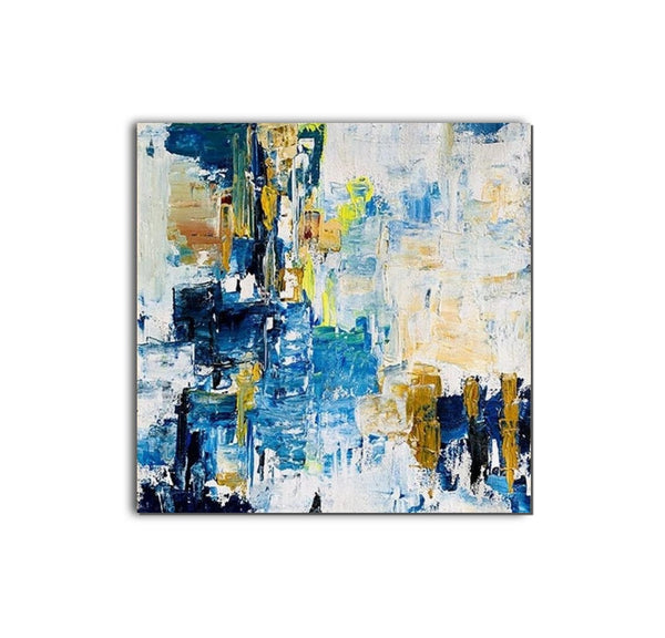 Acrylic Paintings for Bedroom, Large Paintings for Sale, Blue Abstract Acrylic Paintings, Living Room Wall Painting, Contemporary Modern Art, Simple Canvas Painting-Grace Painting Crafts
