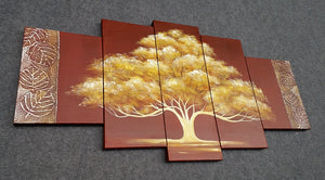 Painting Samples of Tree of Life Painting, 5 Piece Canvas Painting,Bedroom Wall Painting, Large Paintings for Living Room, Hand Painted Acrylic Painting, Modern Contemporary Art