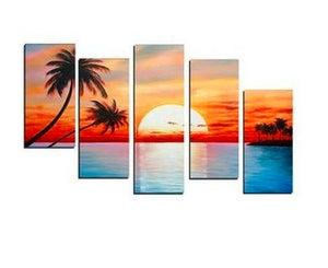Sunrise Painting, Seashore Painting, Beach Painting, African Painting, Landscape Sunrise Paintings