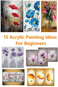 15 Acrylic Flower Painting Ideas For Beginners - Abstract Flower Paintings, Modern Flower Paintings, Easy Painting Ideas for Beginners, Simple Acrylic Painting Ideas