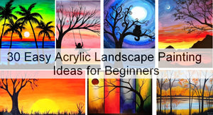 30 Easy Landscape Paintings Ideas for Beginners - Sunrise Paintings, Tree Paintings, Seascape Paintings, Mountain Landscape Paintings
