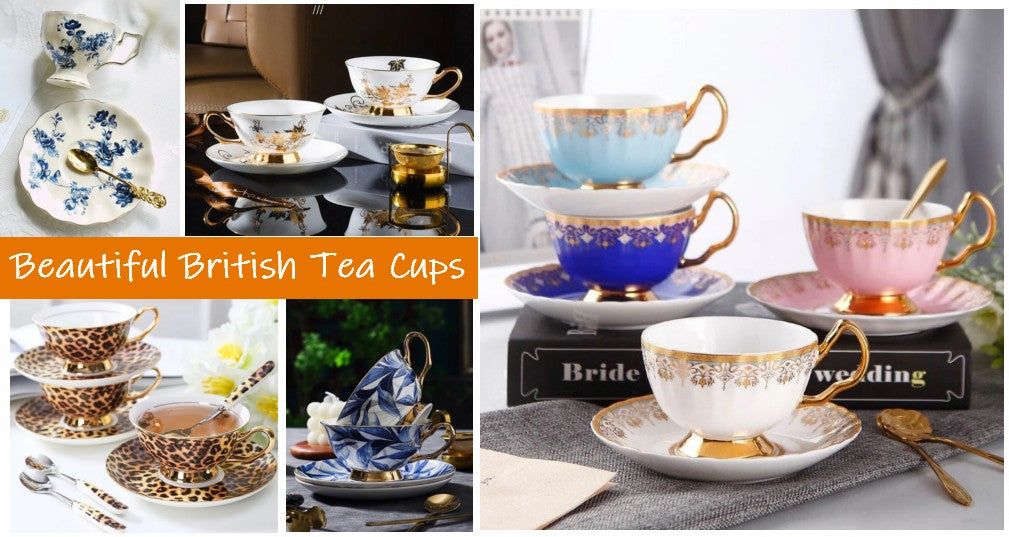 Handmade Bone China Tea Cup Sets, English Tea Cups for Afternoon Tea, Beautiful Ceramic Tea Cups with Saucer, Porcelain Coffee Mugs, Modern Coffee Cups