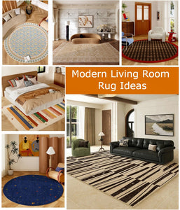 Modern Living Room Rug Ideas, Modern Rugs for Small Living Rooms, Contemporary Abstract Rugs for Apartment, Geometric Modern Area Rugs, Modern Round Rugs for Bedroom