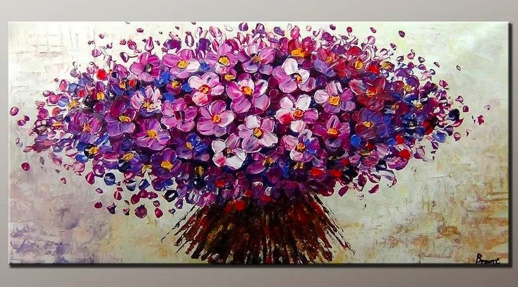 Flower Painting, Acrylic Flower Painting, Abstract Flower Painting, Heavy Texture Paintings, Impasto Artwork, Canvas Paintings for Dining Room, Simple Modern Art, Buy Art Online