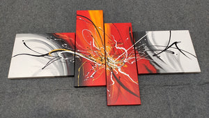Painting Samples of 4 Piece Canvas Painting, Abstract Painting, Acrylic Painting on Canvas，Abstract Canvas Painting, Extra Large Painting, Living Room Wall Art Ideas, Modern Art for Sale