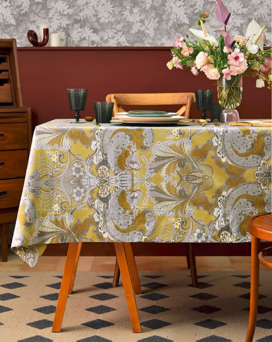 Farmhouse Table Cloth, Wedding Tablecloth, Square Tablecloth for Round Table, Dining Room Flower Table Cloths, Cotton Rectangular Table Covers for Kitchen-Grace Painting Crafts