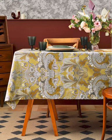 Farmhouse Table Cloth, Wedding Tablecloth, Square Tablecloth for Round Table, Dining Room Flower Table Cloths, Cotton Rectangular Table Covers for Kitchen-Grace Painting Crafts
