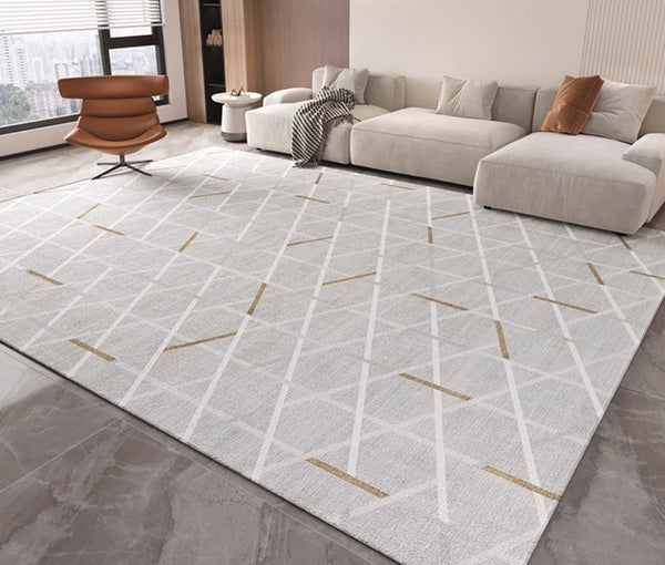 Abstract Area Rugs for Living Room, Geometric Contemporary Modern Rugs Next to Bed, Modern Rugs under Dining Room Table, Modern Carpets for Kitchen-Grace Painting Crafts