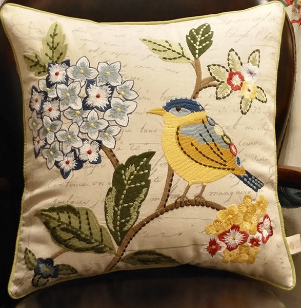 Decorative Throw Pillows for Couch, Bird Pillows, Pillows for Farmhouse, Sofa Throw Pillows, Embroidery Throw Pillows, Rustic Pillows-Grace Painting Crafts