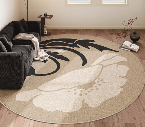 Bathroom Modern Round Rugs, Circular Modern Rugs under Coffee Table, Round Modern Rugs in Living Room, Round Contemporary Modern Rugs for Bedroom-Grace Painting Crafts