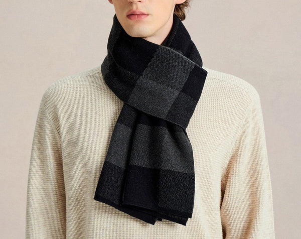 Men's Cashmere Scarf Winter, Soft Wool Scarf for Men, Men's Winter Scarf, Casual Fashion Scarf for Men, Business Formal Men Scarf Styles, Wool Scarf for Gentleman-Grace Painting Crafts