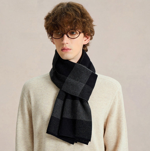 Men's Cashmere Scarf Winter, Soft Wool Scarf for Men, Men's Winter Scarf, Casual Fashion Scarf for Men, Business Formal Men Scarf Styles, Wool Scarf for Gentleman-Grace Painting Crafts