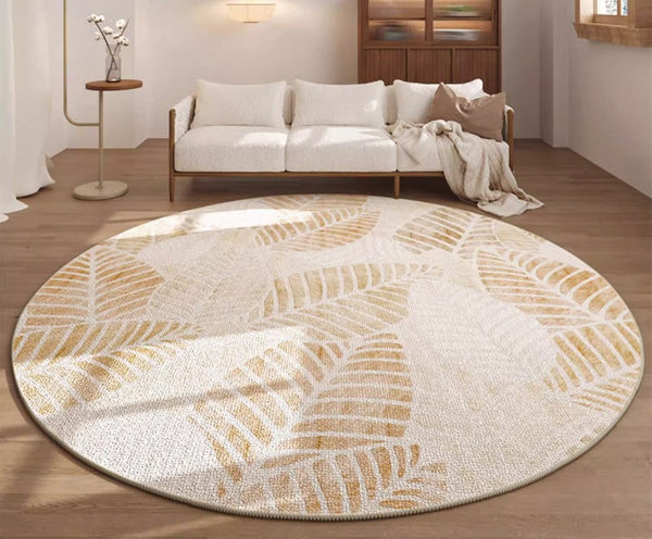 Contemporary Round Rugs for Dining Room, Round Carpets under Coffee Table, Modern Area Rugs for Bedroom, Circular Modern Rugs for Living Room-Grace Painting Crafts