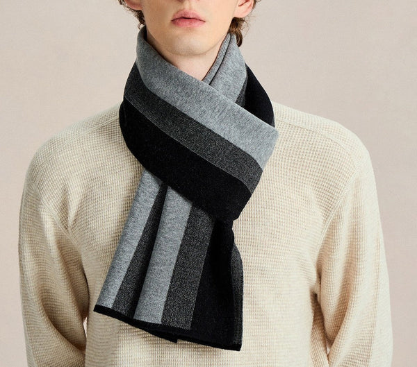 Men's Winter Scarf, Casual Fashion Scarf for Men, Men's Cashmere Scarf Winter, Soft Wool Scarf for Men, Business Formal Men Scarf Styles, Wool Scarf for Gentleman-Grace Painting Crafts