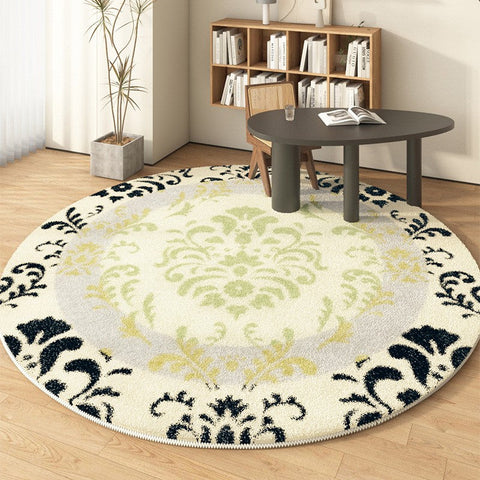 Modern Area Rugs under Coffee Table, Modern Rugs for Dining Room, Abstract Contemporary Round Rugs under Sofa, Geometric Modern Rugs for Bedroom-Grace Painting Crafts