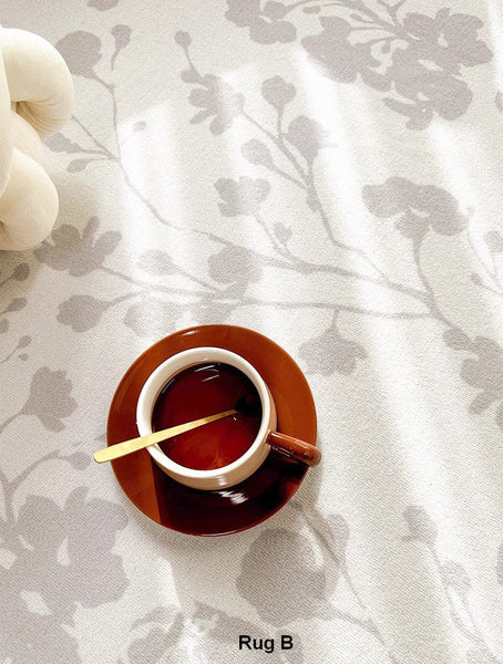 Contemporary Modern Rugs under Dining Room Table, Bedroom French Style Modern Rugs, Flower Pattern Modern Rugs for Interior Design, Flower Pattern Modern Rugs for Living Room