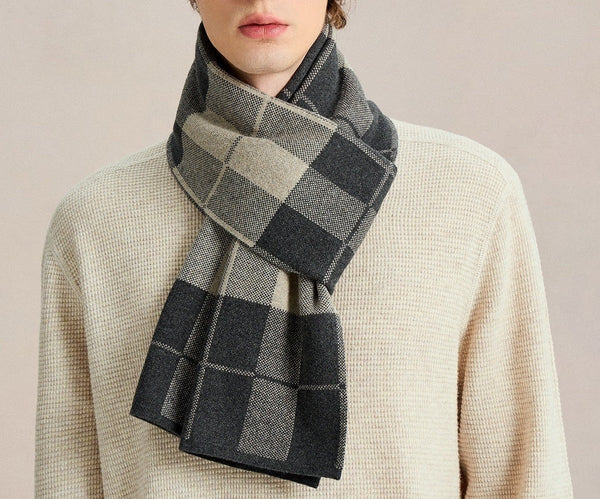 Business Formal Men Scarf Styles, Wool Scarf for Gentleman, Casual Fashion Scarf for Men, Men's Cashmere Scarf Winter, Soft Wool Scarf for Men, Men's Winter Scarf-Grace Painting Crafts