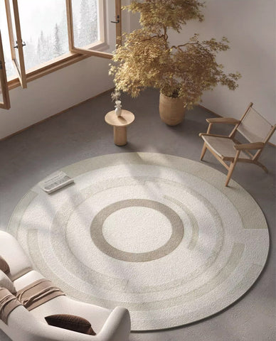 Contemporary Modern Rug Ideas for Living Room, Circular Modern Rugs for Bedroom, Abstract Contemporary Round Rugs for Dining Room-Grace Painting Crafts