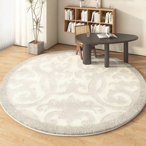 Large Modern Area Rugs under Coffee Table, Dining Room Modern Rugs, Contemporary Modern Rugs for Bedroom, Abstract Geometric Round Rugs under Sofa-Grace Painting Crafts