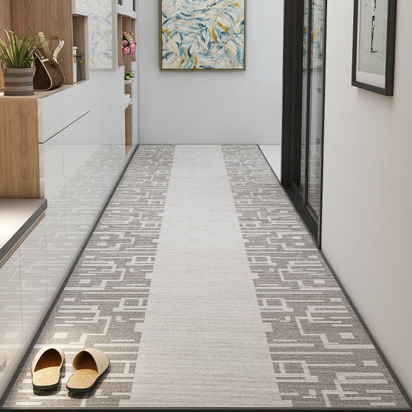 Stain-resistant Non Slip Kitchen Runner Rugs, Long Hallway Runners, Extra Long Narrow Runner Rugs, Washable Entrance Hallway Runners, Entryway Runner Rug Ideas, Light Grey Modern Long Hallway Runners-Grace Painting Crafts