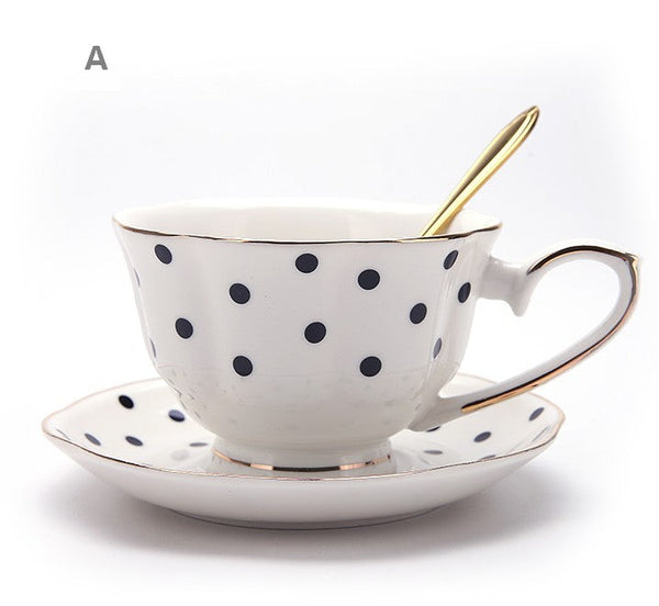 Unique Porcelain Cup and Saucer, Creative Ceramic Coffee Cups, Beautiful British Tea Cups, Creative Porcelain Tea Cup Set-Grace Painting Crafts