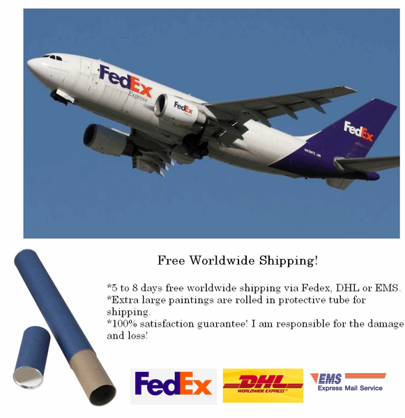 Abstract Landscape Painting, Original Oil Painting on Canvas, Custom Cityscape Painting, Palette Knife Painting