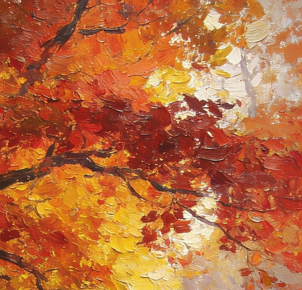 Autumn in the Deep Woods, Impasto Paintings, Landscape Oil Paintings, Original Small Paintings on Canvas, Simple Oil Paintings, Small Paintings on Canvas, Hand Painted Canvas Art-Grace Painting Crafts