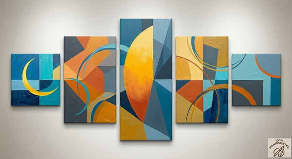 Original Modern Paintings, Geometric Contemporary Art, Abstract Acrylic Paintings, Hand Painted Canvas Art-Grace Painting Crafts