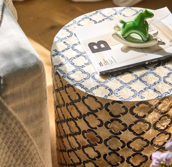 Contemporary Bedside Table, Bedside Small Side Table, Creative Coffee Table, Contemporary Side Table, Modern Side Table, Small End Table, Portable Casual Side Table, Shell Small Sofa Side Table-Grace Painting Crafts
